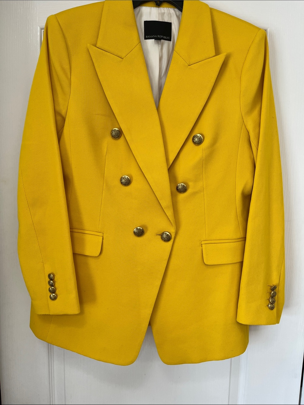 Banana Republic Bright Yellow Double-Breasted Blazer, 12, NWT